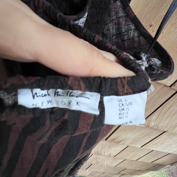 Animal Print Linen Halter Maxi Dress Black Brown - Picture 13 of 13